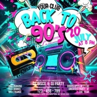 Back To 90's Disco Instagram-bericht template