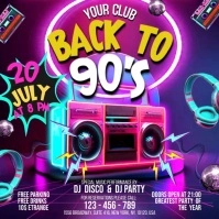 Back To 90's Disco Instagram Post template