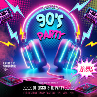 90s Club Night โพสต์บน Instagram Template