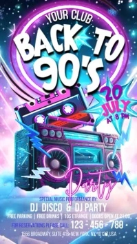 Back To 90's Disco Digital Display (9:16) template