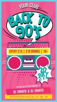 Back To 90's Disco Digital Display (9:16) template