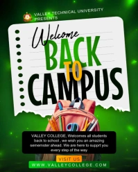 Back to campus university college enrollment admission promotion flyer poster design template Instagram Portrait
