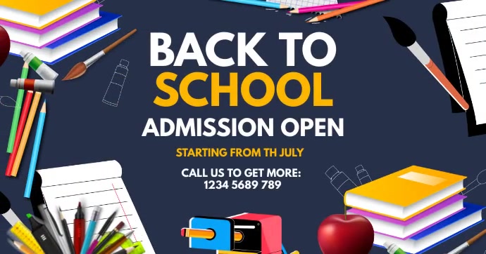 Back to School, Education School Admission Ibinahaging Larawan sa Facebook template