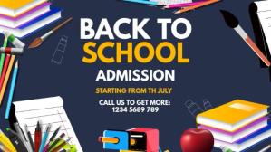 Back to School, Education School Admission Цифровой дисплей (16 : 9) template