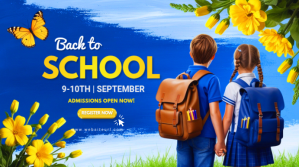 back to school, event,admissions are open Presentación (16:9) template