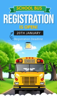 back to school, event ,school bus service Instagram na Kuwento template