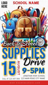 White Back to School Supplies Drive Instagram Story Template