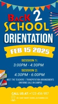back to school orientation, event ,school Instagram Story template