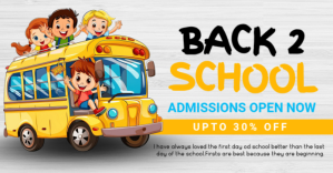 White Back to School Admissions Promotion Facebook Shared Image Template