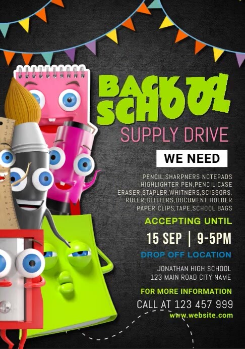 back to school, event ,school A4 template