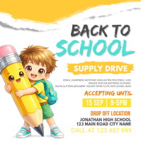 Branco School Supply Drive Instagram Post Template