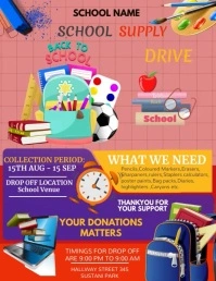 Back to school, school supply demand (1) Pamflet (Letter AS) template
