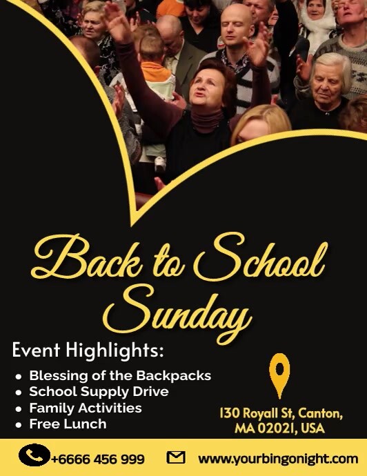 Back to School, Sunday Service Flyer (US Letter) template