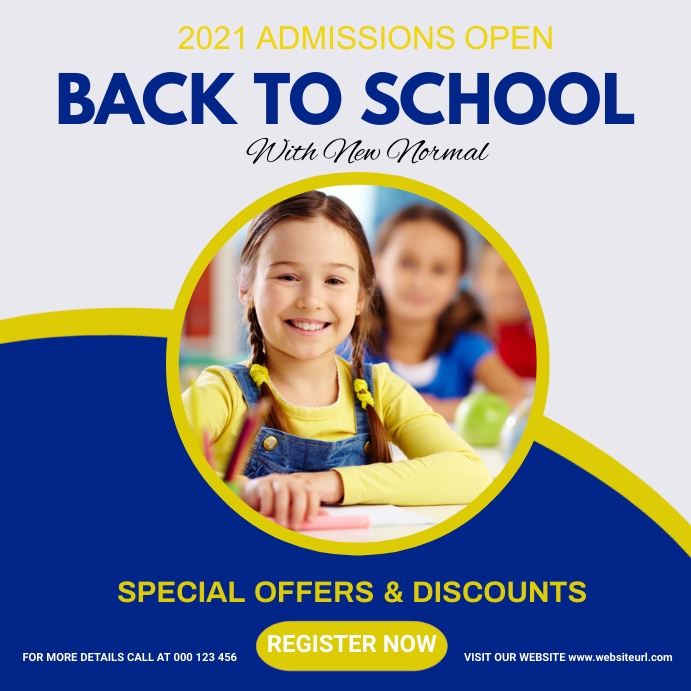 Back to school,school admissions open Instagram Post template