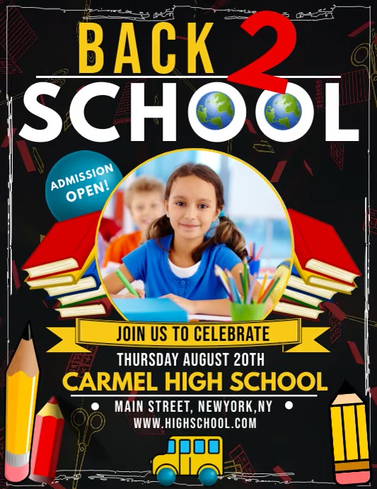 Back to school, back to school celebration Flyer (US Letter) template