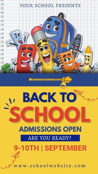 back to school, event,admissions are open Instagram 快拍 template