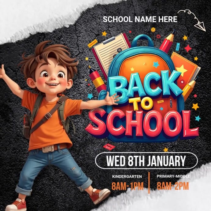 2025 back to school, event, back to school timing Сообщение Instagram template