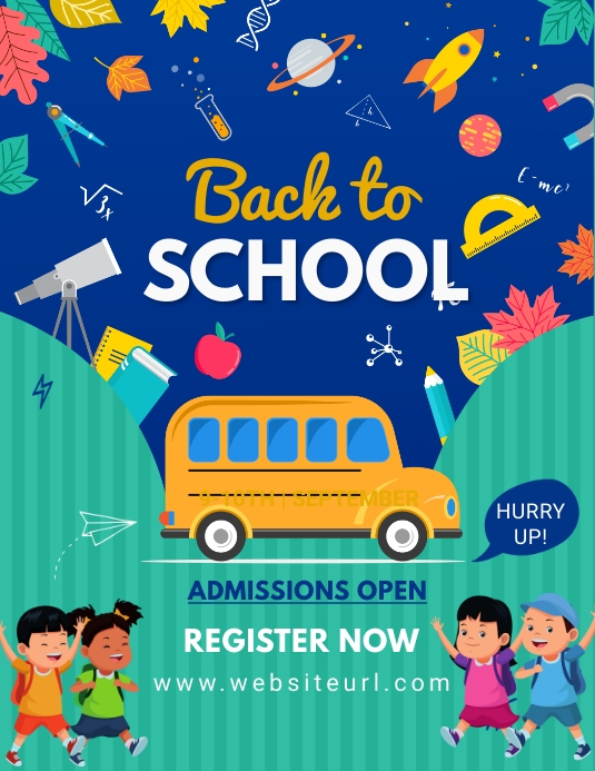 back to school, event,admissions are open Flyer (US Letter) template