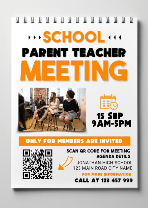 back to school, event ,school,giveaway, PTA meeting A6 template