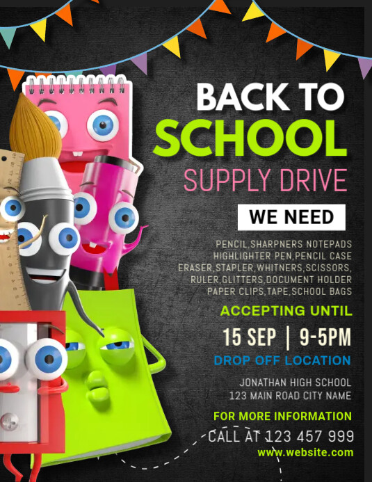 back to school, event ,school ใบปลิว (US Letter) template