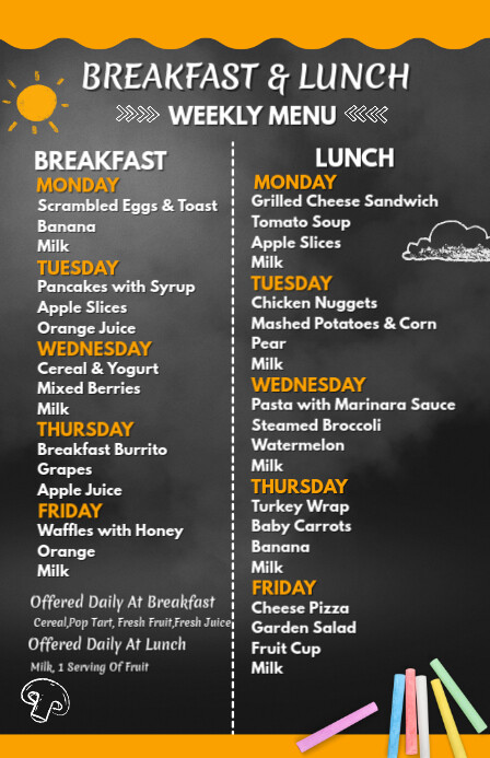 back to school, event ,school menu Tabloïd template