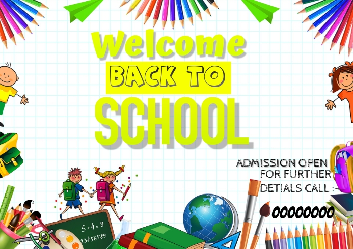 back to school, event ,school A4 template