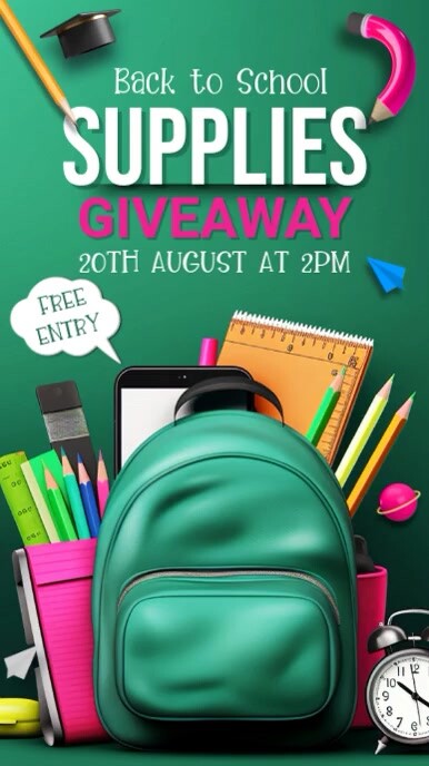 Yellow Back To School Square Video Template Instagram 快拍