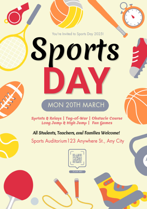 sports day,sports gala,school sports gala A4 template