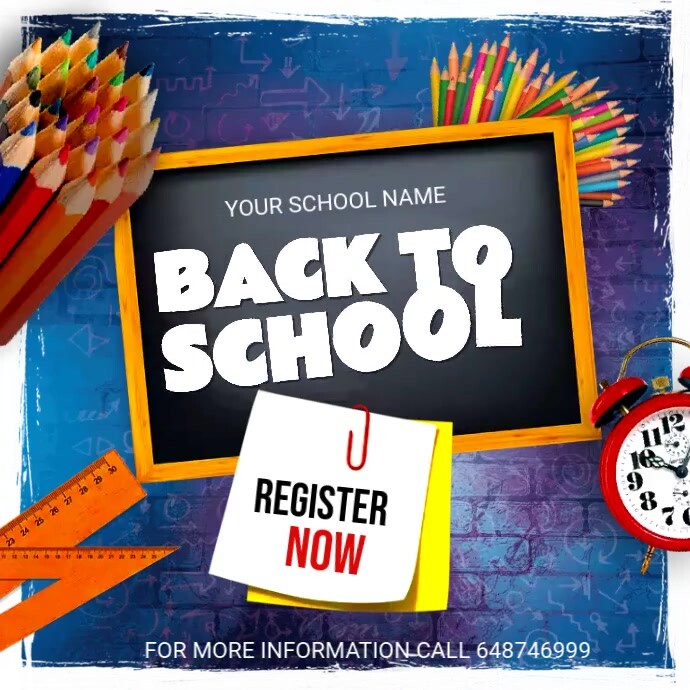 Back to school, School admission Instagram Post template