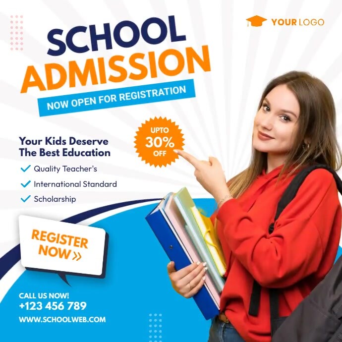 Back to school, School admission Instagram Square (1:1) template