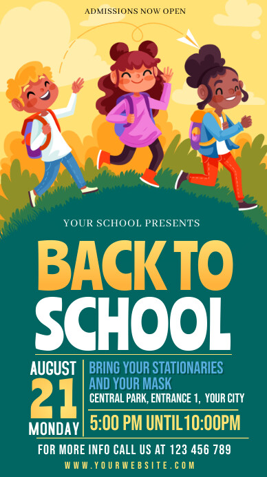 back to school, School Instagram-verhaal template