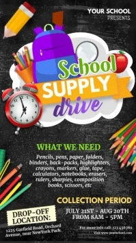 Back to School, School supply drive Instagram Story template