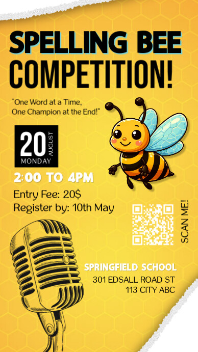 Back to school,school admissions open, spelling bee Instagram Story template
