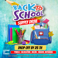 back to school , supply drive Instagram-bericht template