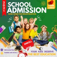 Green School Admission Educational Instagram Post Square (1:1) template