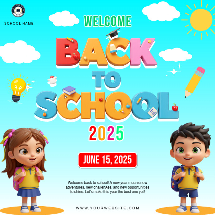 BACK TO SCHOOL 2025 ADS Instagram na Post template