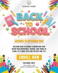 back to school 2025 poster Instagram Portrait template