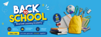 蓝色 Back to School Cover na Larawan ng Facebook Template