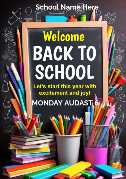 Back To School  A4 template