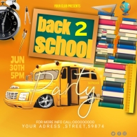 back to school ad design flyer Cuadrado (1:1) template