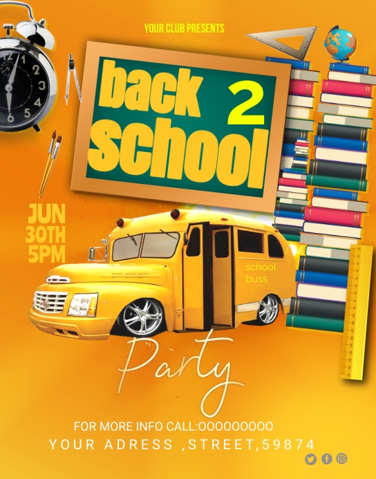 back to school ad design flyer Poster/Wallboard template