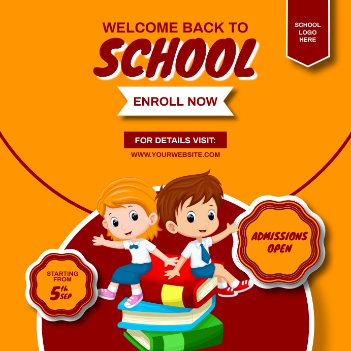 Copy of Back to School Admission Editable Ad Template | PosterMyWall