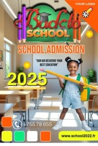 Back to School Admission Flyer for Kids Poster template