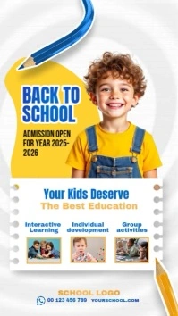 Back to School Admission Flyer Template Instagram-verhaal