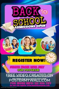Back to School Admission Video Poster template