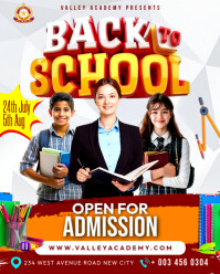白色 School Admission Instagram Portrait Template