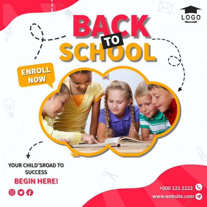 Back to School Ads Instagram Post template