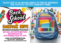 白色 Back to School Backpack Drive A4 Template
