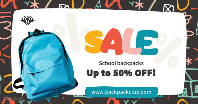 Backpack Facebook Posting Back To School Backpack Sale FB Post Image Template | PosterMyWall