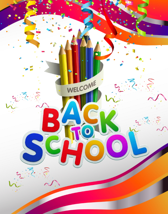 White Confetti Welcome Back To School Poster Плакат/настенная панель template